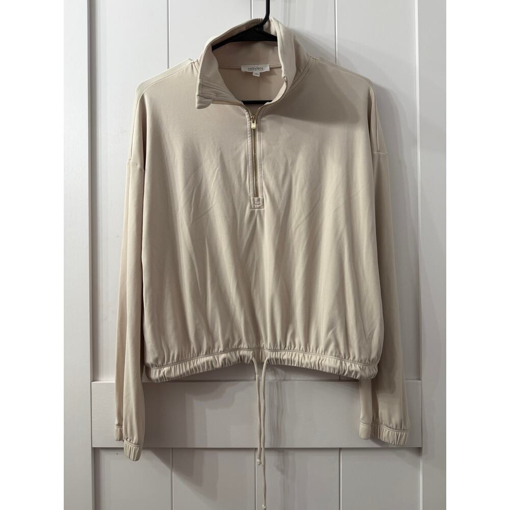 Haven Half zip pullover in bone cream size women’s Small
